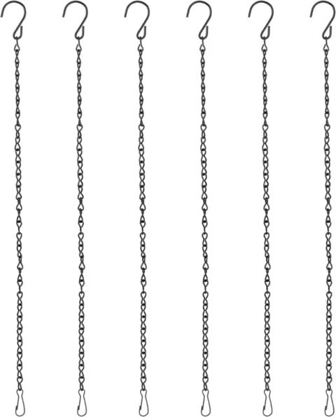 Lot de 6 chaînes de suspension en métal noir, 50 cm