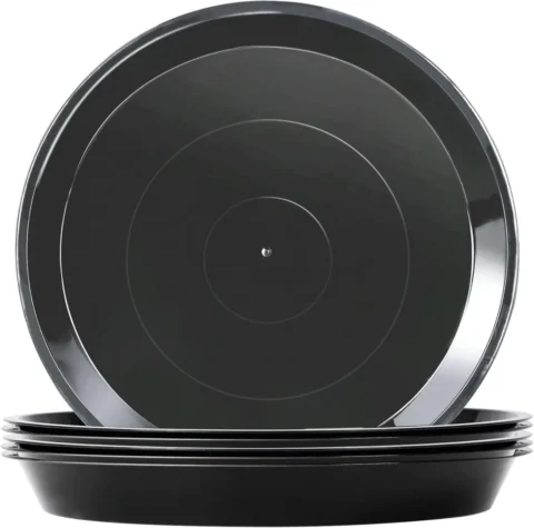 Lot de 6 soucoupes noires pour pots de fleurs, 14 cm