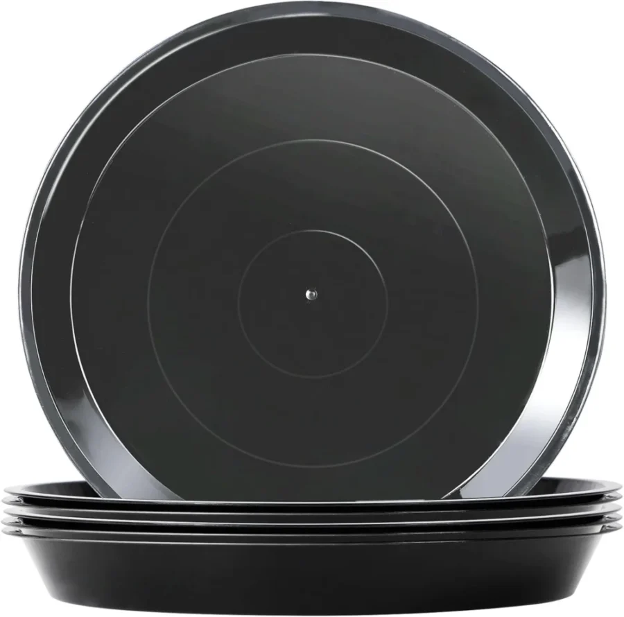 Lot de 6 soucoupes noires pour pots de fleurs, 14 cm