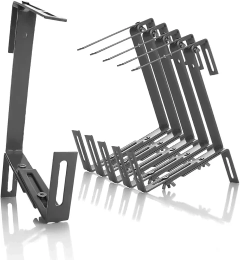 Lot de 6 supports de jardinière anthracite, réglable