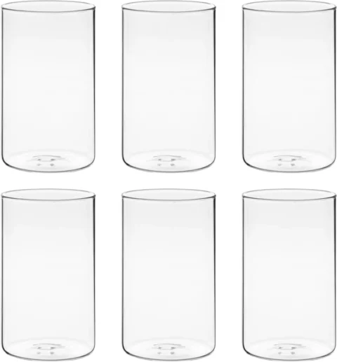 Lot de 6 vases en verre transparent, 15 cm