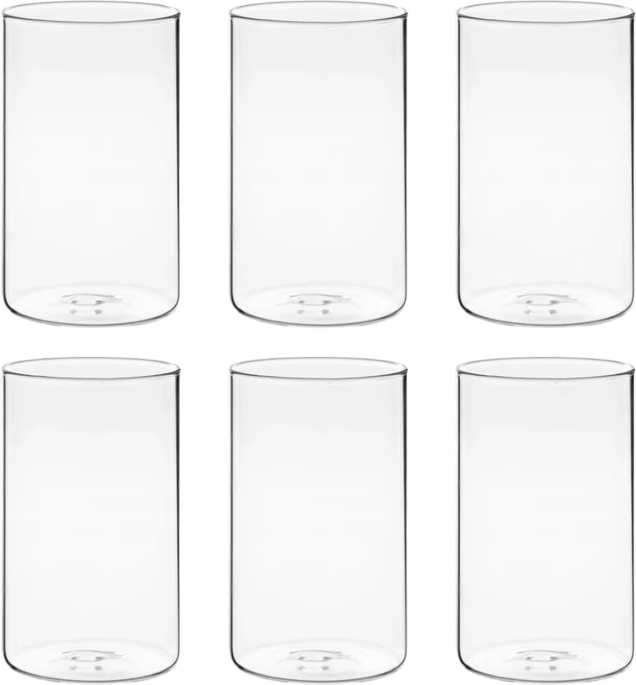 Lot de 6 vases en verre transparent, 15 cm