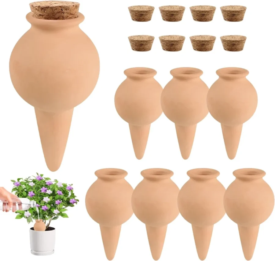 Lot de 8 cônes d’arrosage en argile, 100 ml