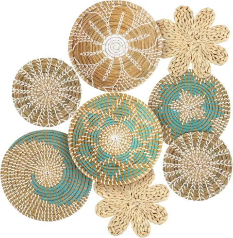 Lot de 8 paniers muraux plats, style élégant, 20-30 cm