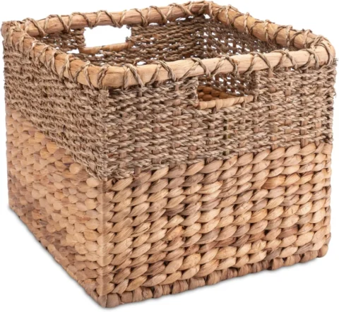 Panier carré en jacinthe d’eau, compatible Kallax