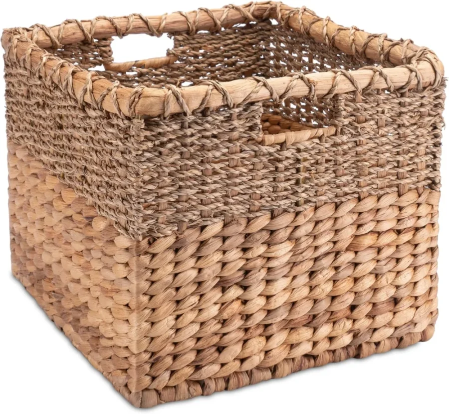 Panier carré en jacinthe d’eau, compatible Kallax
