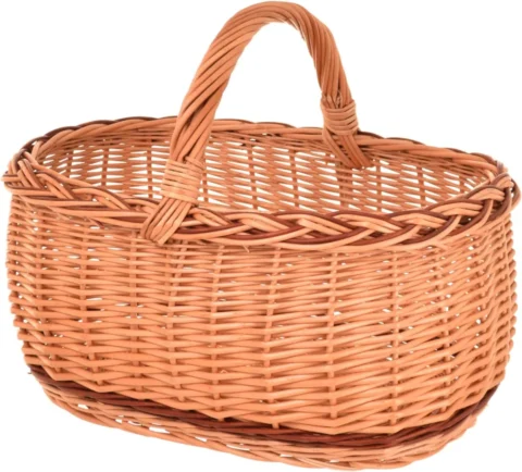 Panier en osier avec anse pour courses, 47 x 35 cm