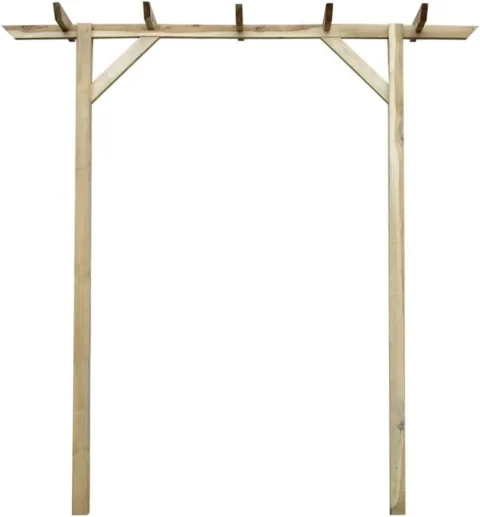 Pergola de jardin en bois avec treillis, beige
