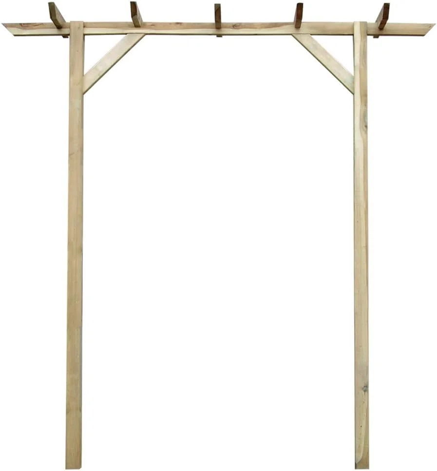 Pergola de jardin en bois avec treillis, beige