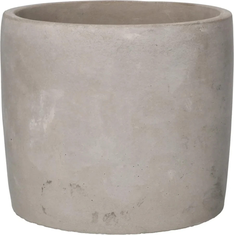 Petit pot rond en béton brut décoratif 13 x 12 cm