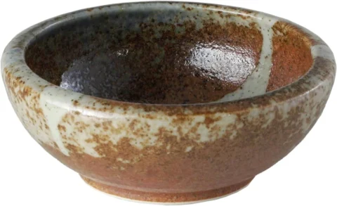 Petit vase japonais Ikebana émaillé terracotta, 4,8 cm