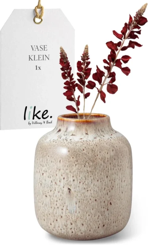 Petit vase Nek en grès beige, collection Lave, V&B