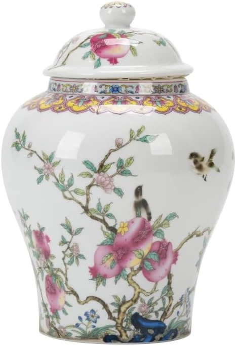 Pot à gingembre blanc en porcelaine avec couvercle