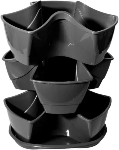 Pot à herbes à trois niveaux, anthracite, 38 cm
