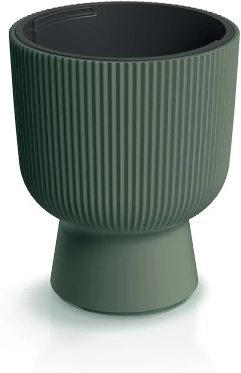 Pot de fleurs avec insert vert forêt, 30 cm