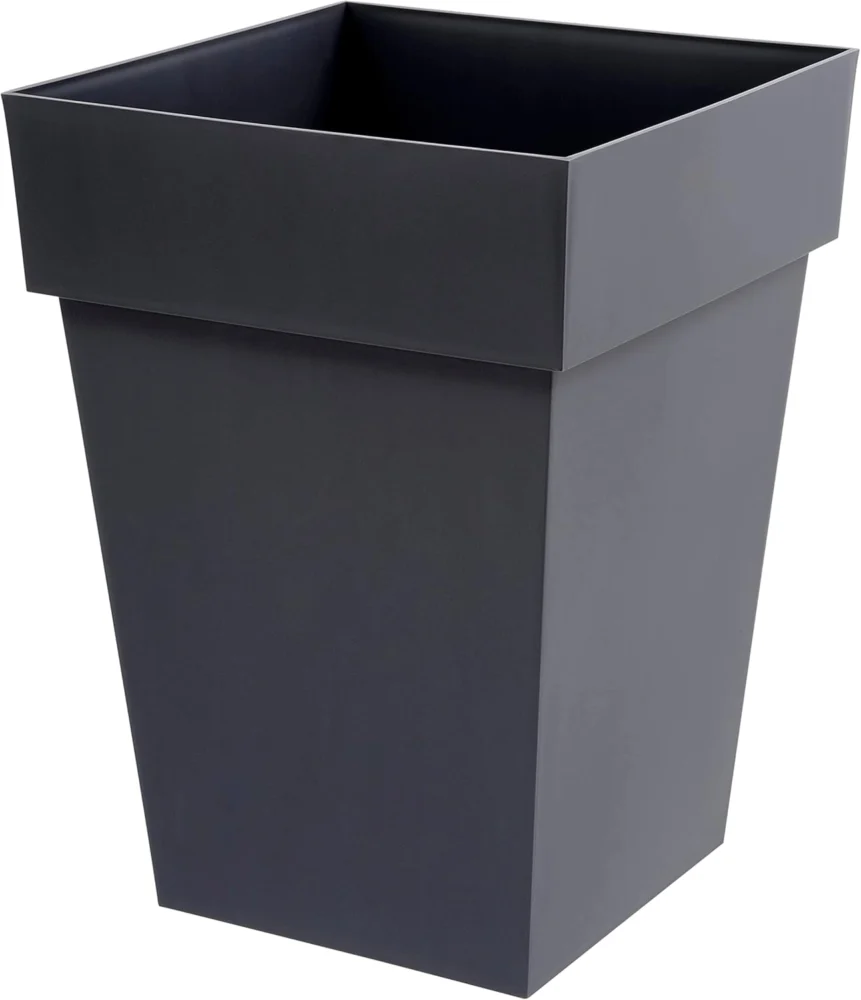 Pot de fleurs carré Toscane gris, 39 cm, 51 L