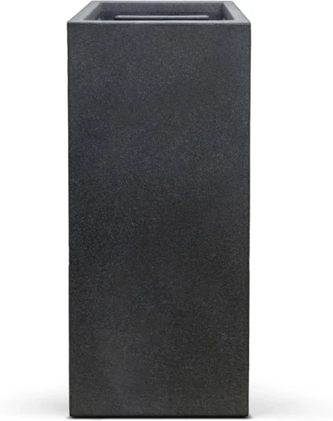 Pot de fleurs colonne carré XXL anthracite, 80 cm