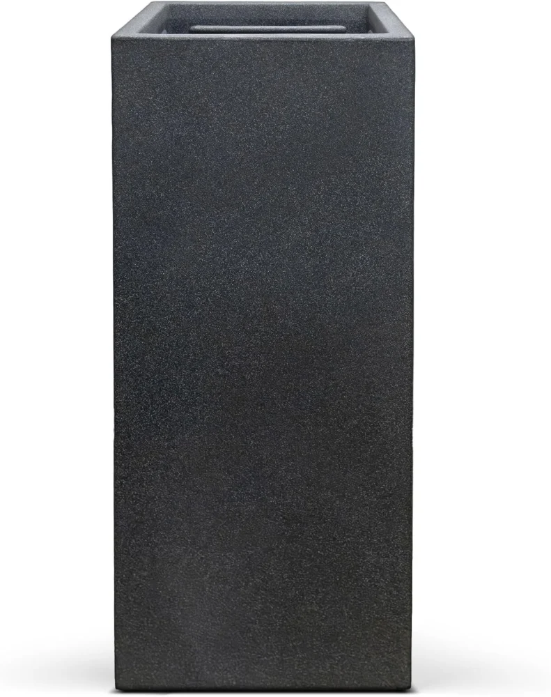 Pot de fleurs colonne carré XXL anthracite, 80 cm