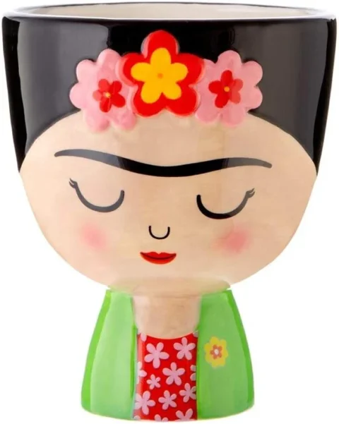 Pot de fleurs Frida Kahlo en céramique, 14 cm