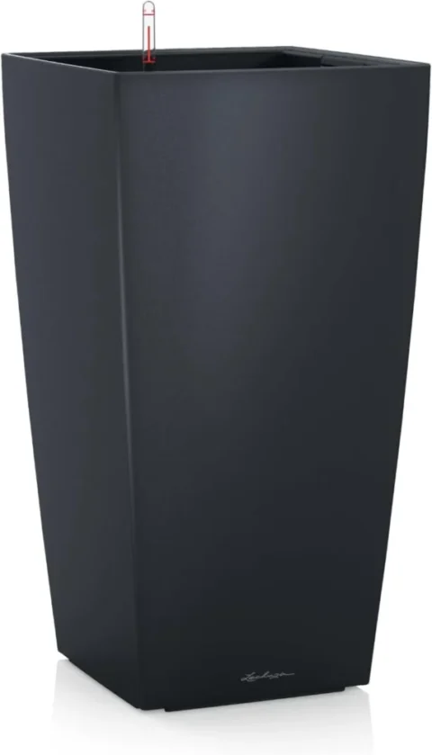 Pot de fleurs Lechuza Cubico gris ardoise, 22 cm