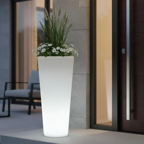 Pot de fleurs LED RGB sur batterie, 90 cm