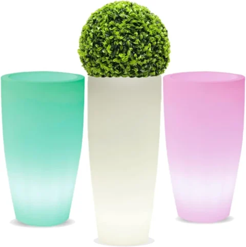 Pot de fleurs lumineux RGB rechargeable, 90 cm