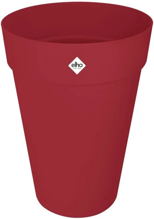 Pot de fleurs rond haut Elho loft Urban rouge, 42 cm
