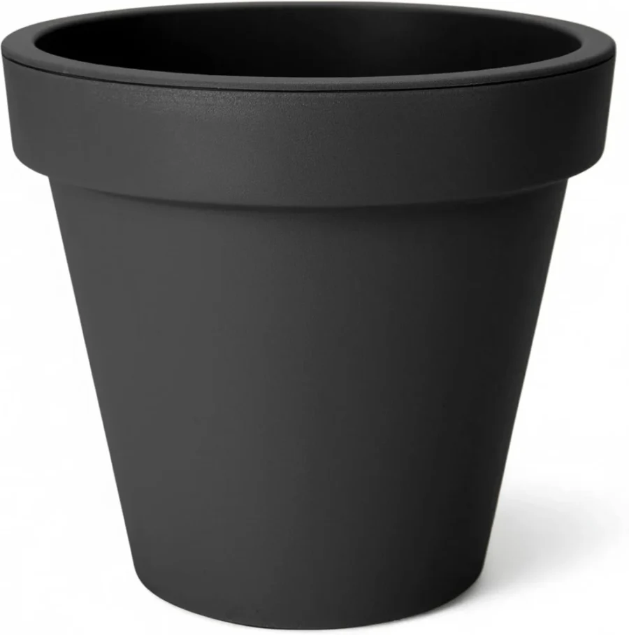 Pot de fleurs rond XXL anthracite, 58 cm, sans trou