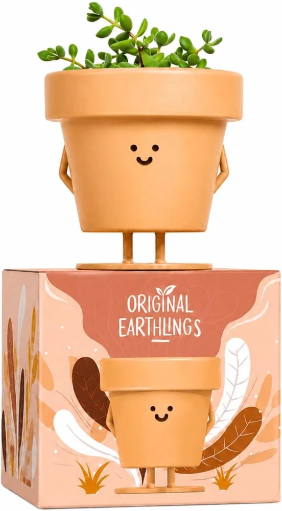Pot de fleurs visage original en plastique, 8,9 cm