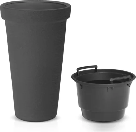 Pot de fleurs XXL anthracite, 63 cm, 42 litres
