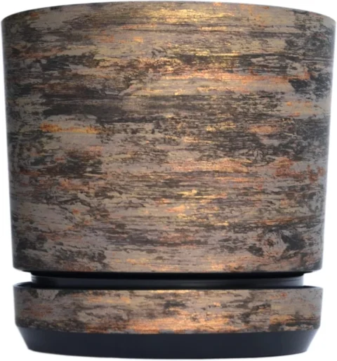 Pot de fleurs XXL effet écorce rouille, 26 cm
