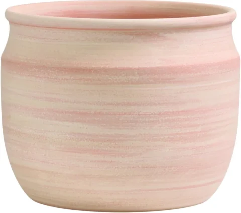 Pot de plante en terre cuite brossée blanchie 23 cm