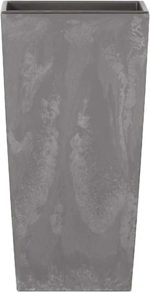 Pot haut carré 2 en 1 gris clair, 11,4 litres
