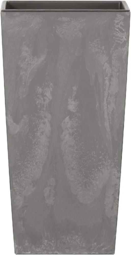 Pot haut carré 2 en 1 gris clair, 11,4 litres