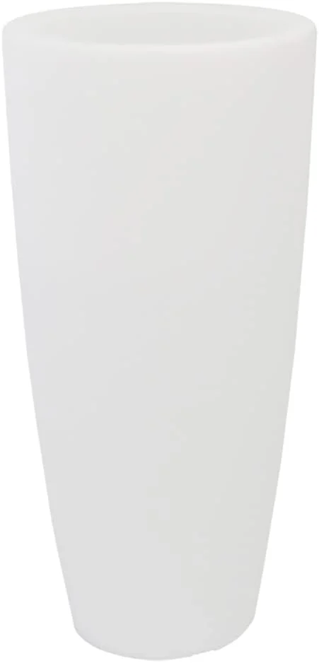 Pot rond avec lampe intégrée, finition sablée, 70 cm