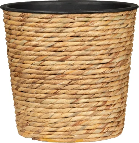 Pot tressé en jacinthe d’eau avec insert, 26 cm