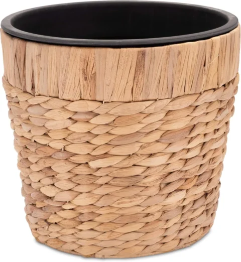 Pot tressé en jonc de mer avec insert, 26 cm