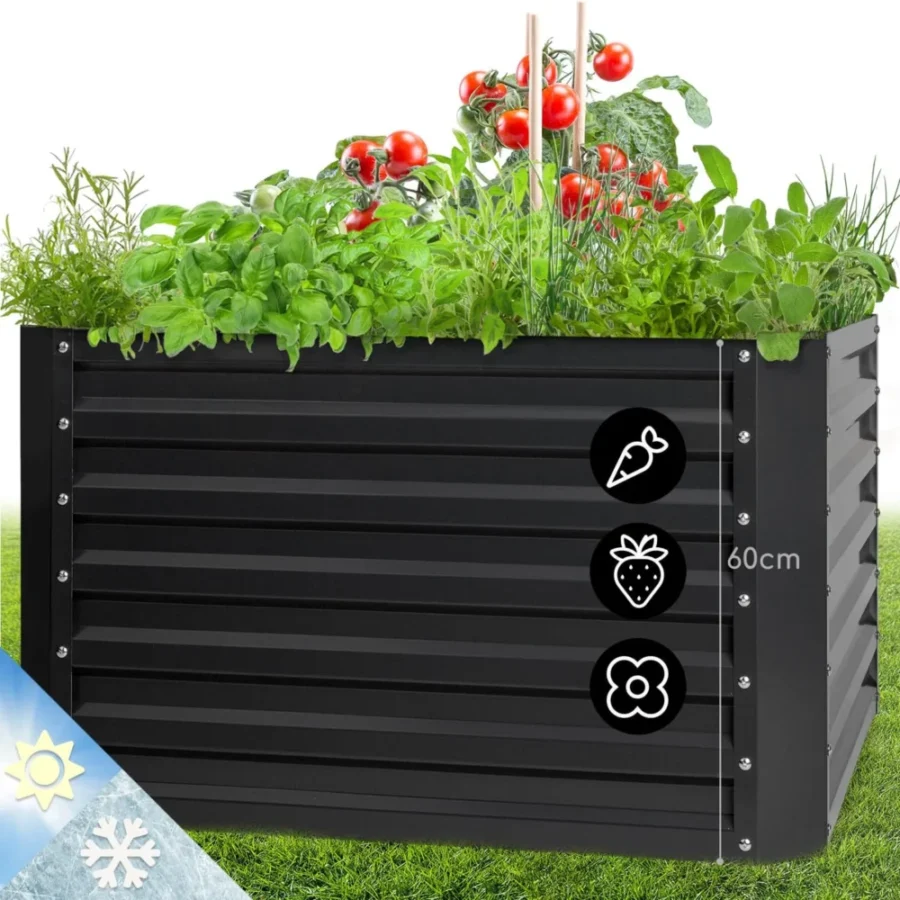 Potager surélevé en aluminium 600 L, 100 x 60 x 100 cm