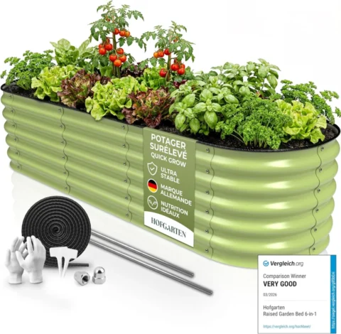 Potager surélevé modulable en métal, kit 6 en 1, 200 cm