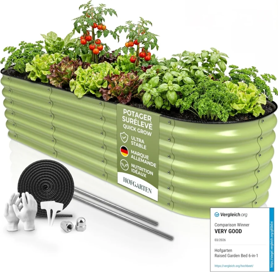 Potager surélevé modulable en métal, kit 6 en 1, 200 cm