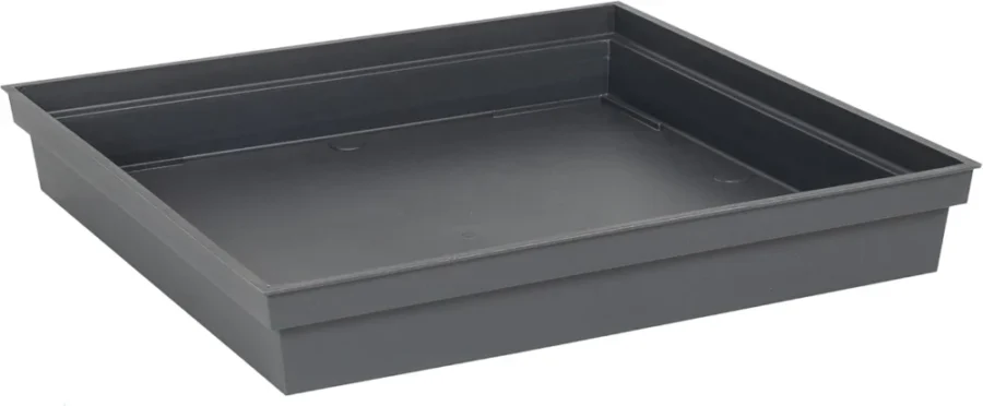 Soucoupe carrée anthracite 40 cm compatible pot Toscane