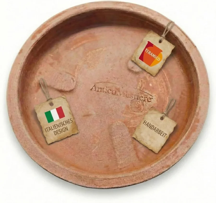 Soucoupe en terre cuite italienne faite main, 21 cm