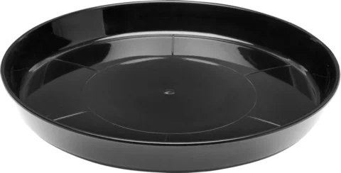 Soucoupe ronde noire 50 cm en polypropylène, style minimaliste