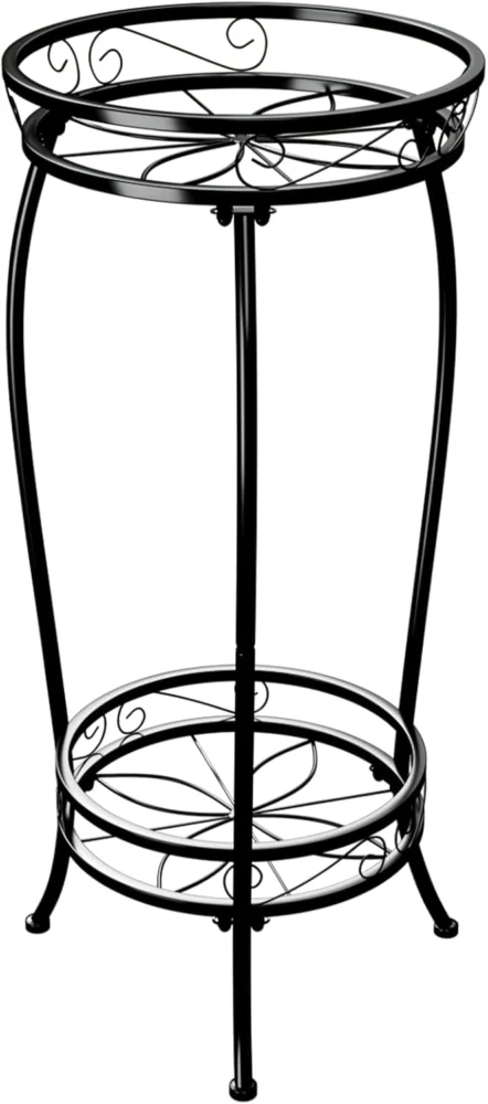 Support à plantes 2 niveaux Bamworld noir 69 cm