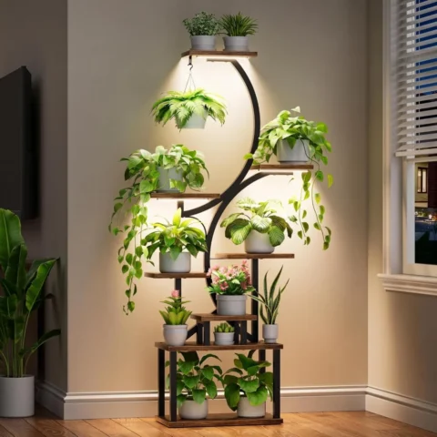 Support à plantes 8 niveaux avec lampes de croissance
