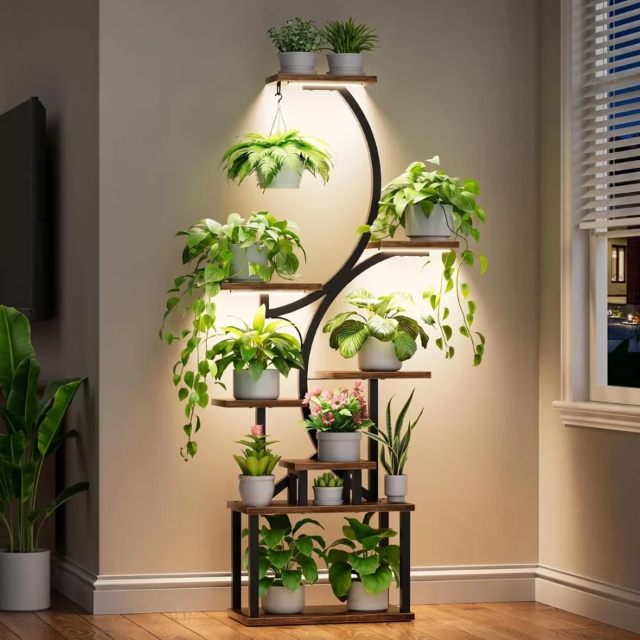 Support à plantes 8 niveaux avec lampes de croissance