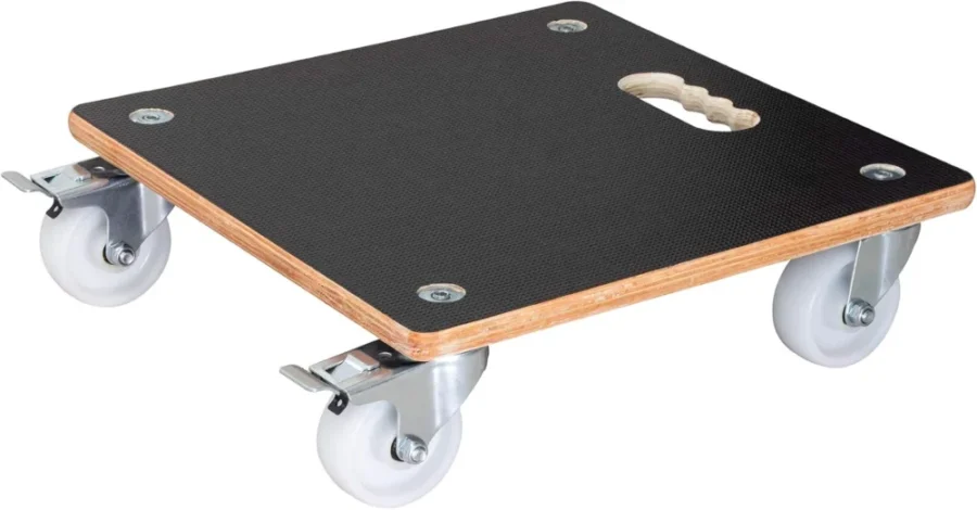 Support à roulettes Maxigrip carré en bois, 38 cm