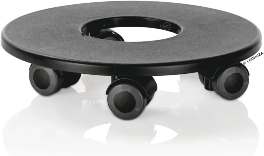 Support à roulettes noir pour pot Lechuza, 30 cm