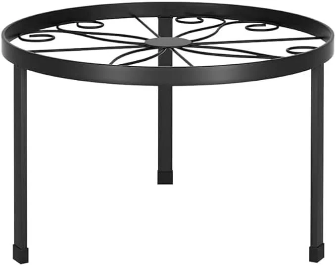 Support bas en métal noir pour pot de fleurs, 21 cm