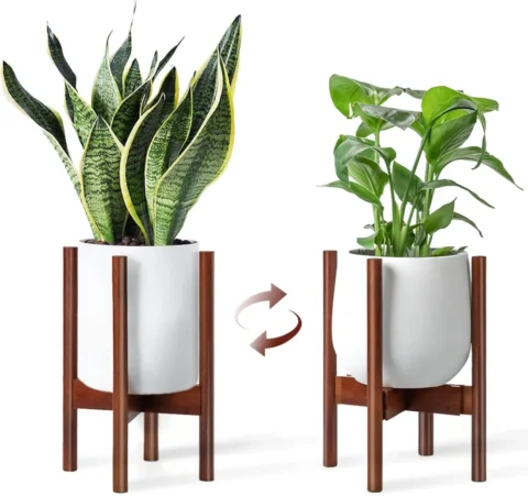 Support de plante réglable en bambou, 37 cm